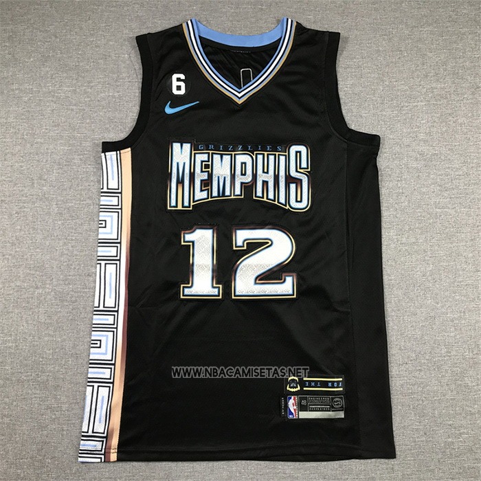 Camiseta Memphis Grizzlies Ja Morant NO 12 Ciudad 2022-23 Negro